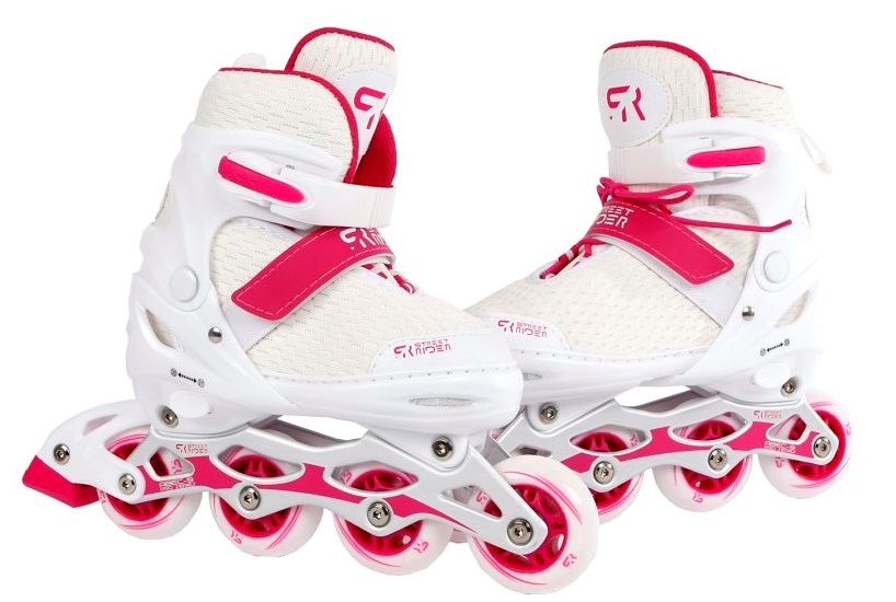 Street Rider Pro patins à roues alignées blanc réglable 28-32 abec9 carbone 