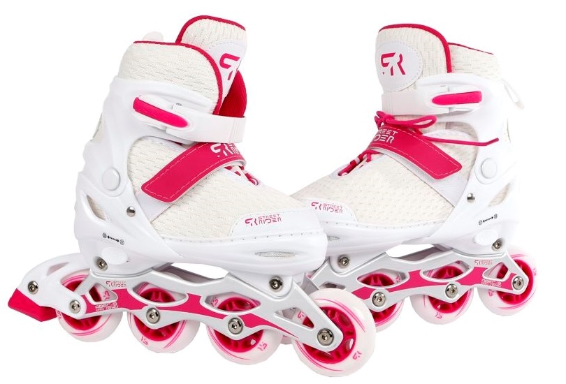 Street Rider Pro Rollers blanc réglable 33-37 abec9 carbone 