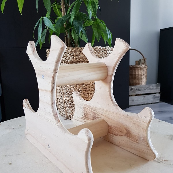 MadetobedifferentNL Casier à vin en bois pour 3 bouteilles