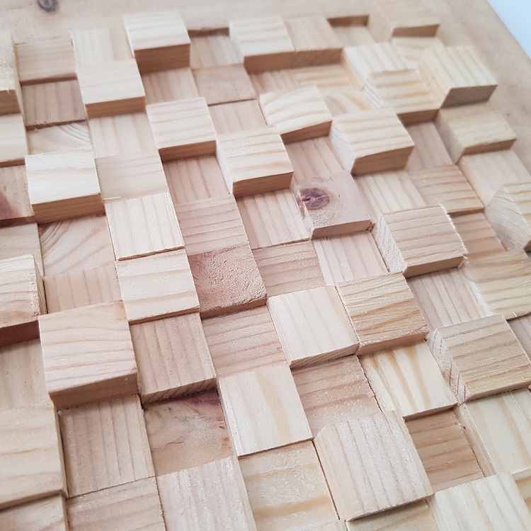 madetobedifferent.nl Blocs de panneaux de bois faits à la main, environ 25x25 cm. panneau 3D