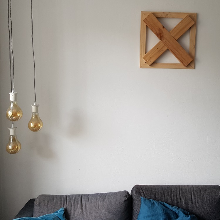 MadetobedifferentNL Décoration murale en bois 3D WallArt X-Mark the spot 45x45cm