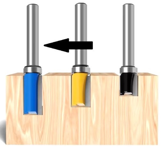  000070 -  Kantenfrees met geleider 12x25x8mm - kantfrees voor hout - sjablonen frees - uitloopfrees met geleider - ideale frees voor volgen van sjablonen - tungsten carbonide frees