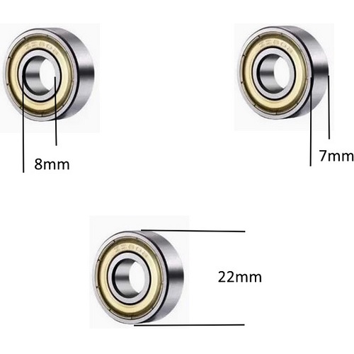  000159 -  10 stuks Skateboard Lagers, 608ZZ Dubbele Afgeschermde Kogellagers, Kleine Lager Vervangende Onderdelen voor Longboard Rolschaatsen (Zilver)