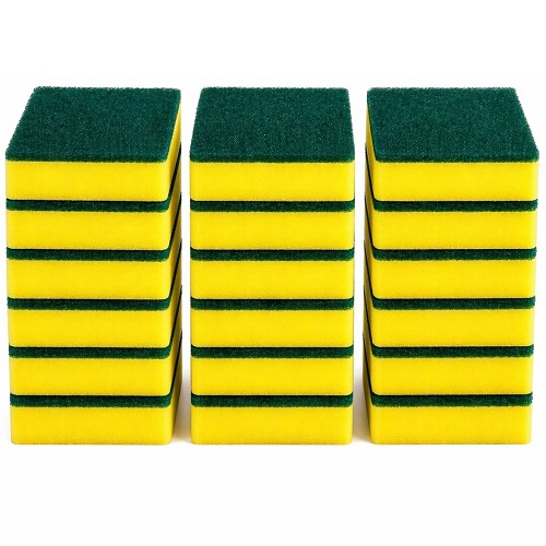 VM000196 schuursponsen set 18 stuks - sterk groen schuurvlak - voor hardnekkig vuil en vet - voordeelset - schoonmaaksponsjes - schuursponsjes