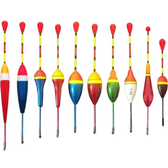 VM000303 Dobber set - vis dobbers voor hengel - 10 delig - witvis - BPK