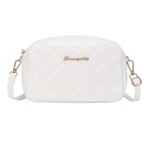  5502 Dames Schoudertas - Kleine Crossbody Tas - Trendy Messenger Bag - Quilted Design - Verstelbare Schouderband - Wit 